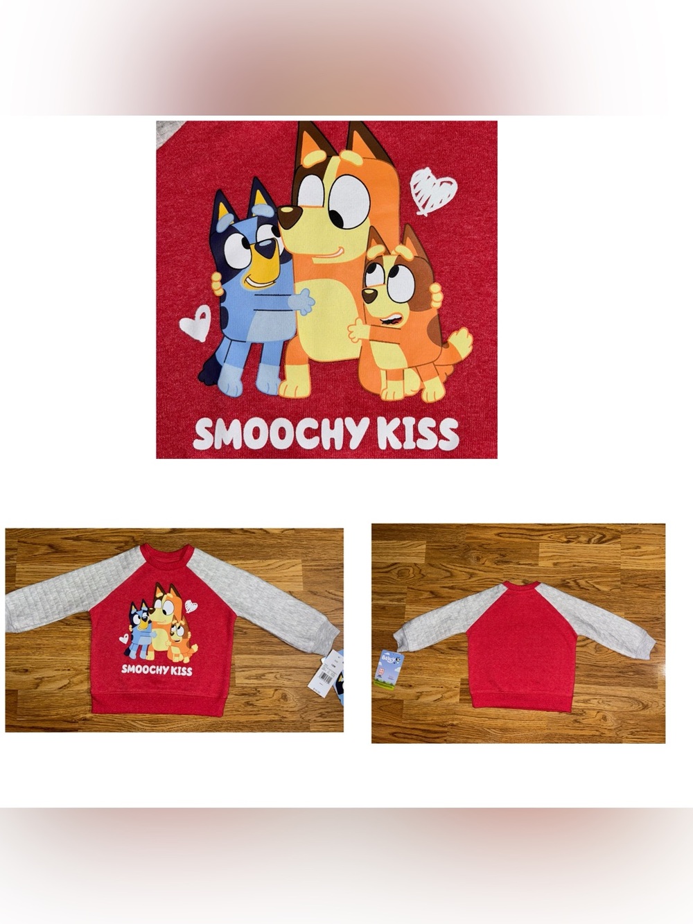 Bluey Crew Neck Sweatshirt Baby Toddler Size 18 Months Red Gray Graphic Print